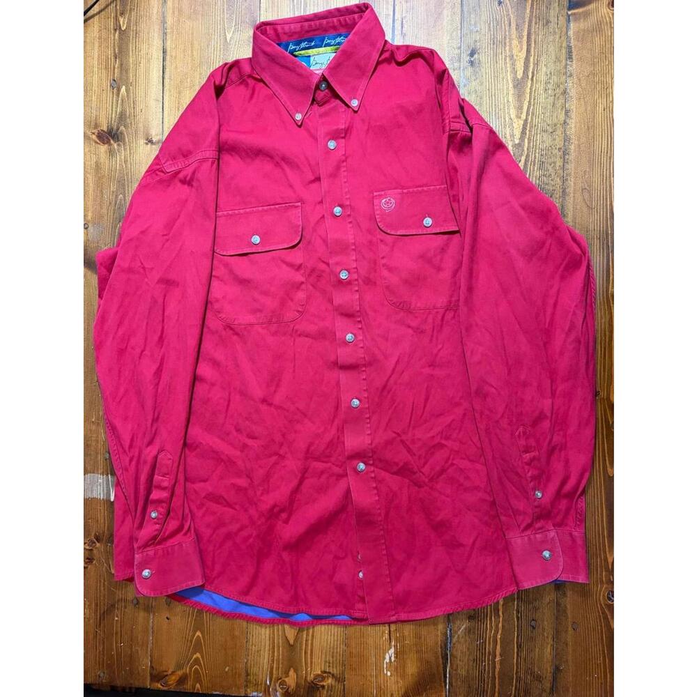 Wrangler George Strait Western Snap Shirt Mens‎ XL (See Measurements) Red